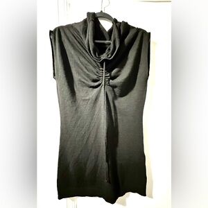 Ambrosio wool and alpaca Black Sleeveless dress. Made in Italy.